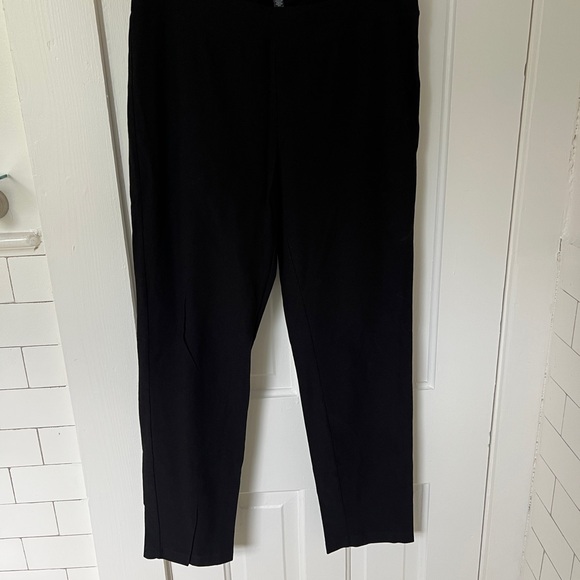 VGUC Eileen Fisher Black Flat front Pull-on Dress Pants - Picture 3 of 4